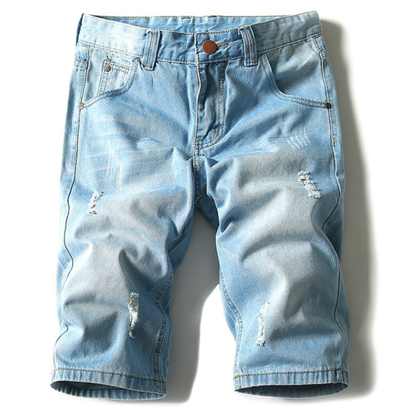 Casual Shorts Spring Mens Pocket Sports Summer Bodybuilding Denim Short  Pants Jeans - Walmart.com